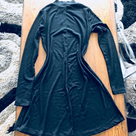 LBD high neck mini black dress - Picture 2 of 4